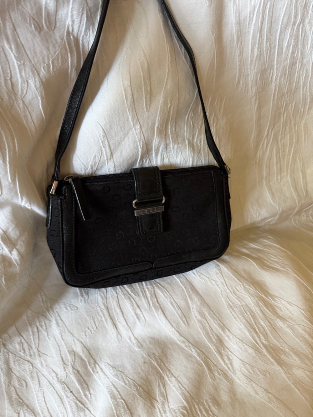 GUESS Black Mini Shoulder Bag with Subtle Logo